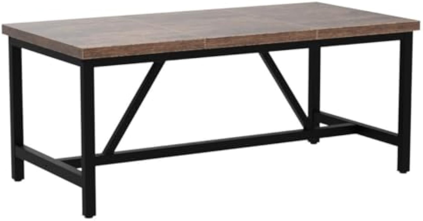 YITAHOME 70.8" Large Kitchen Dining Room Table for 6-8 People, Rustic Brown Farmhouse Industrial Wood Style Rectangle Apartment Dinning Room Dinette Tables for Eating Dinner
