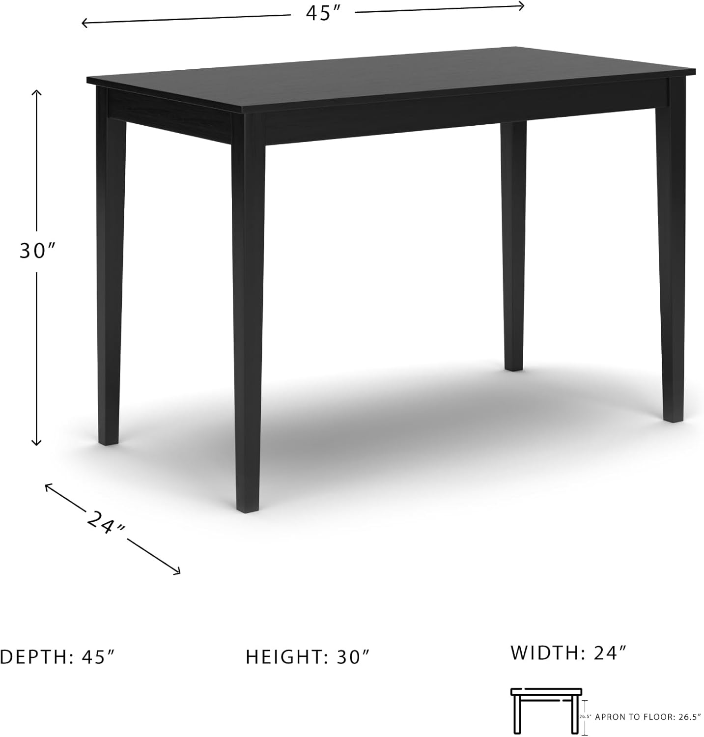 Signature Design by Ashley Kimonte Rectangular Dining Room Table, Black