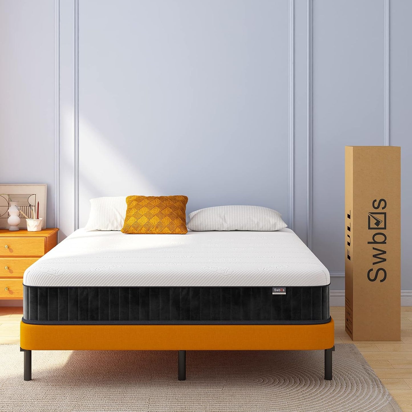 Double Mattress,12 Inch Full Size Hybrid Mattresses, Full Bed Matress in a Box, Pressure Relief & Fiberglass Free, Firm Mattress Double Size