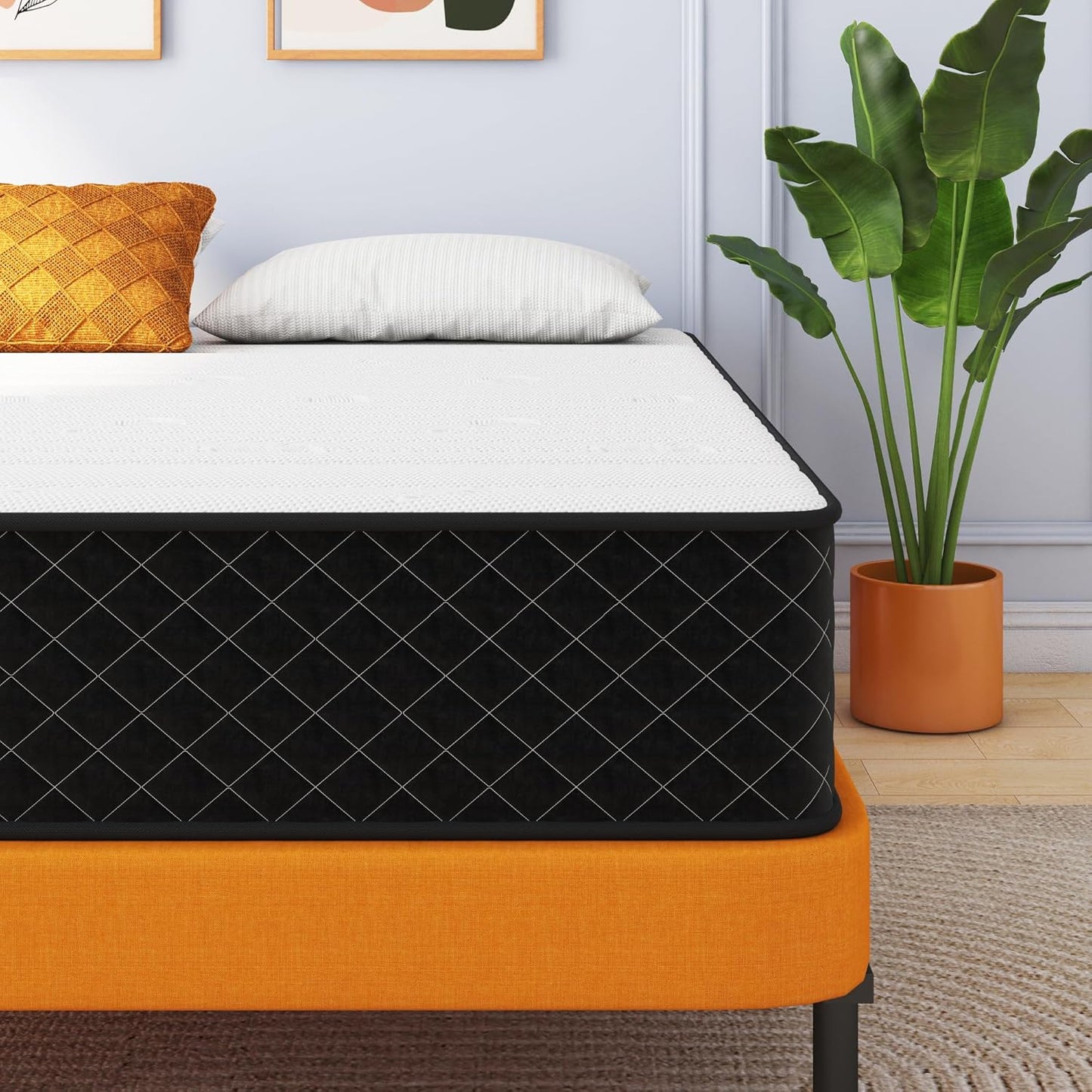 Double Mattress,12 Inch Full Size Hybrid Mattresses, Full Bed Matress in a Box, Pressure Relief & Fiberglass Free, Firm Mattress Double Size