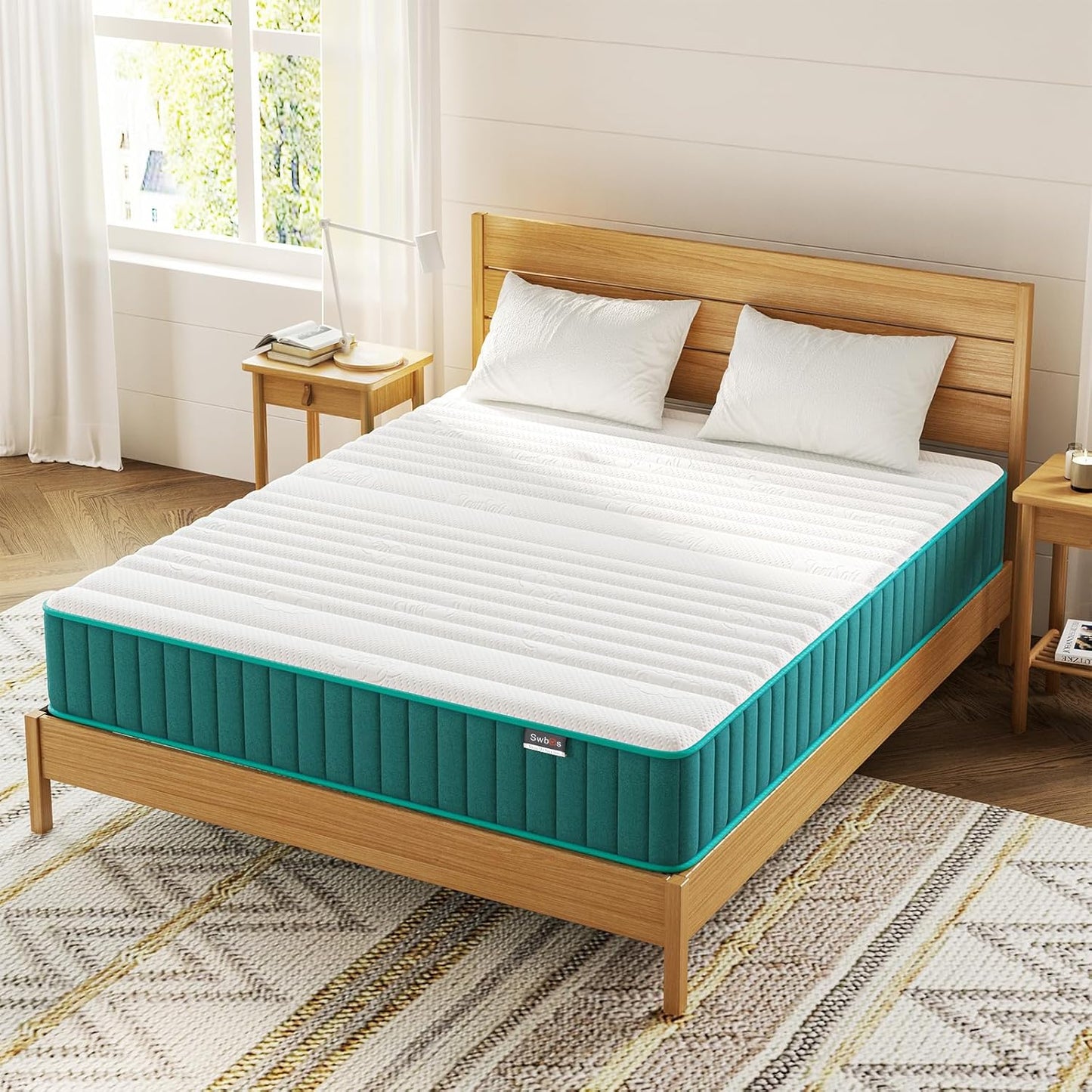 Double Mattress,12 Inch Full Size Hybrid Mattresses, Full Bed Matress in a Box, Pressure Relief & Fiberglass Free, Firm Mattress Double Size