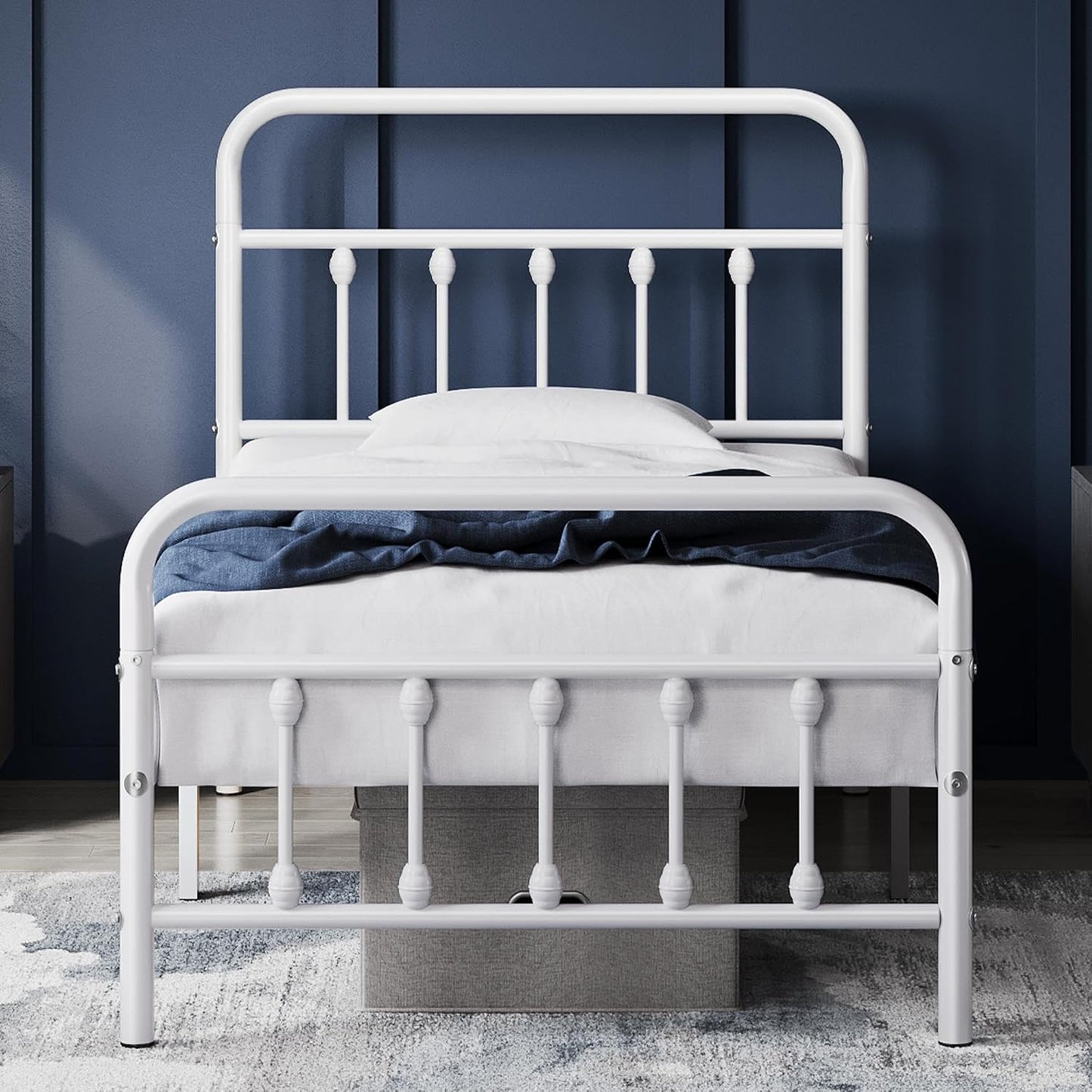 Yaheetech Classic Metal Platform Bed Frame Mattress Foundation with Victorian Style Iron-Art Headboard/Footboard/Under Bed Storage/No Box Spring Needed/Full Size Black