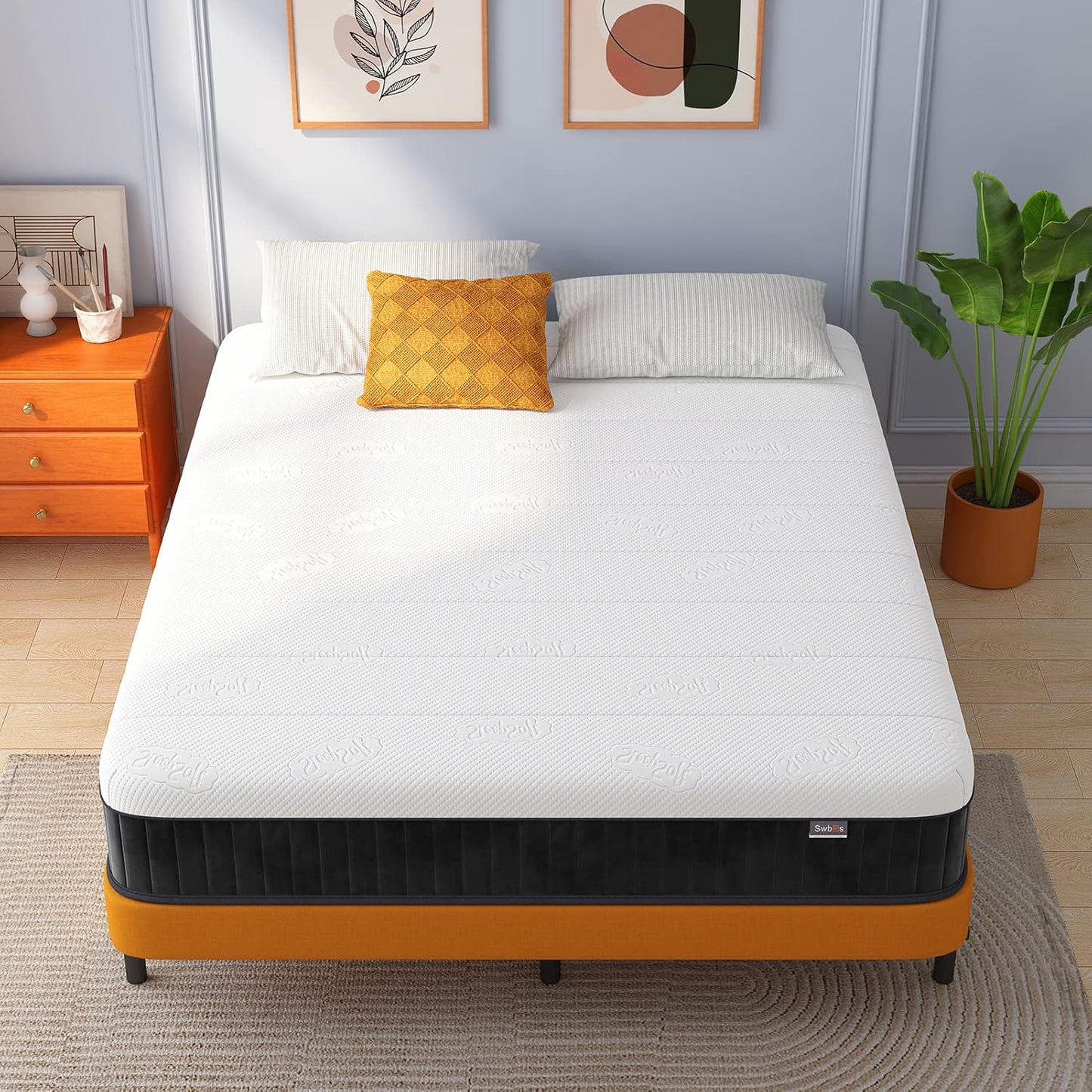 Double Mattress,12 Inch Full Size Hybrid Mattresses, Full Bed Matress in a Box, Pressure Relief & Fiberglass Free, Firm Mattress Double Size