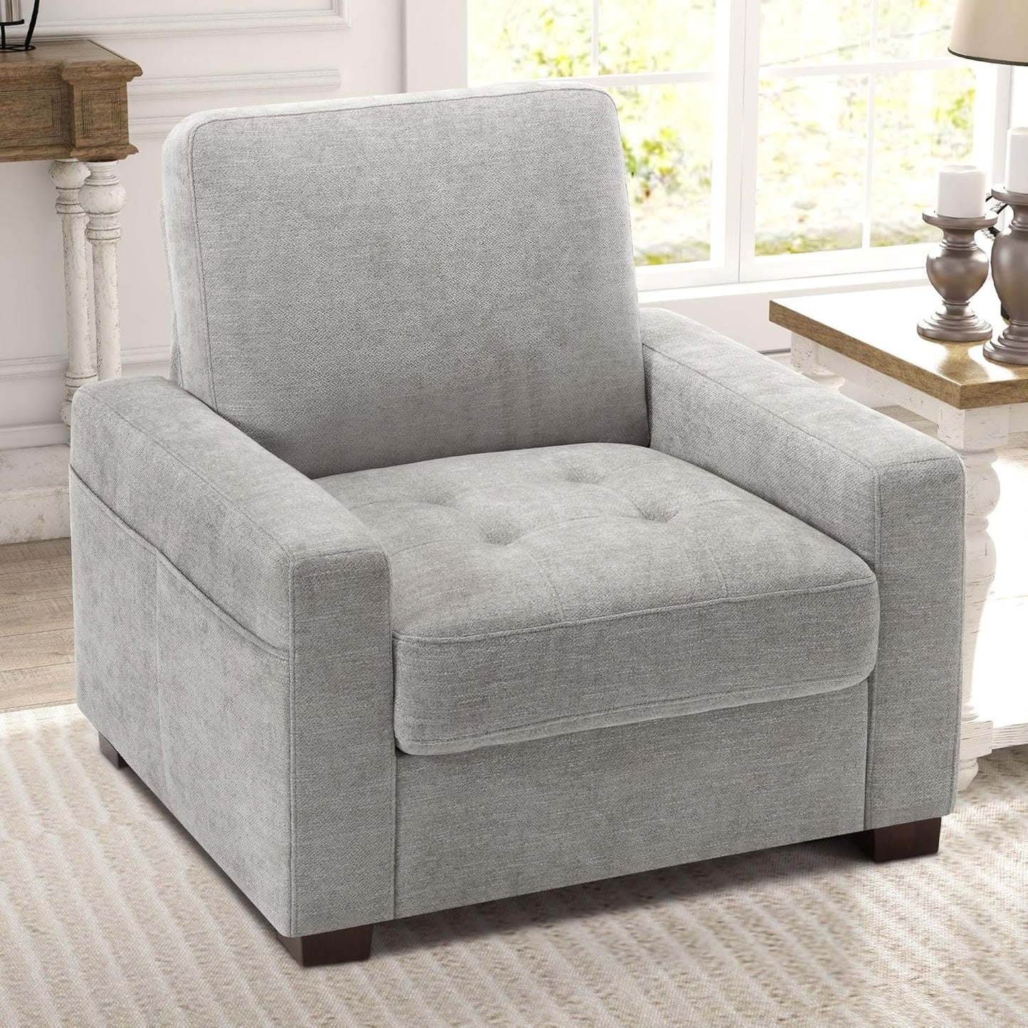 Sofas for Living Room, Chenille Loveseat Couch Set, Small Sofa, 3 Seater Sofa, USB Charging, Removable Sofa Cover,Solid Wood Frame, Easy to Install(89inch,Brown)