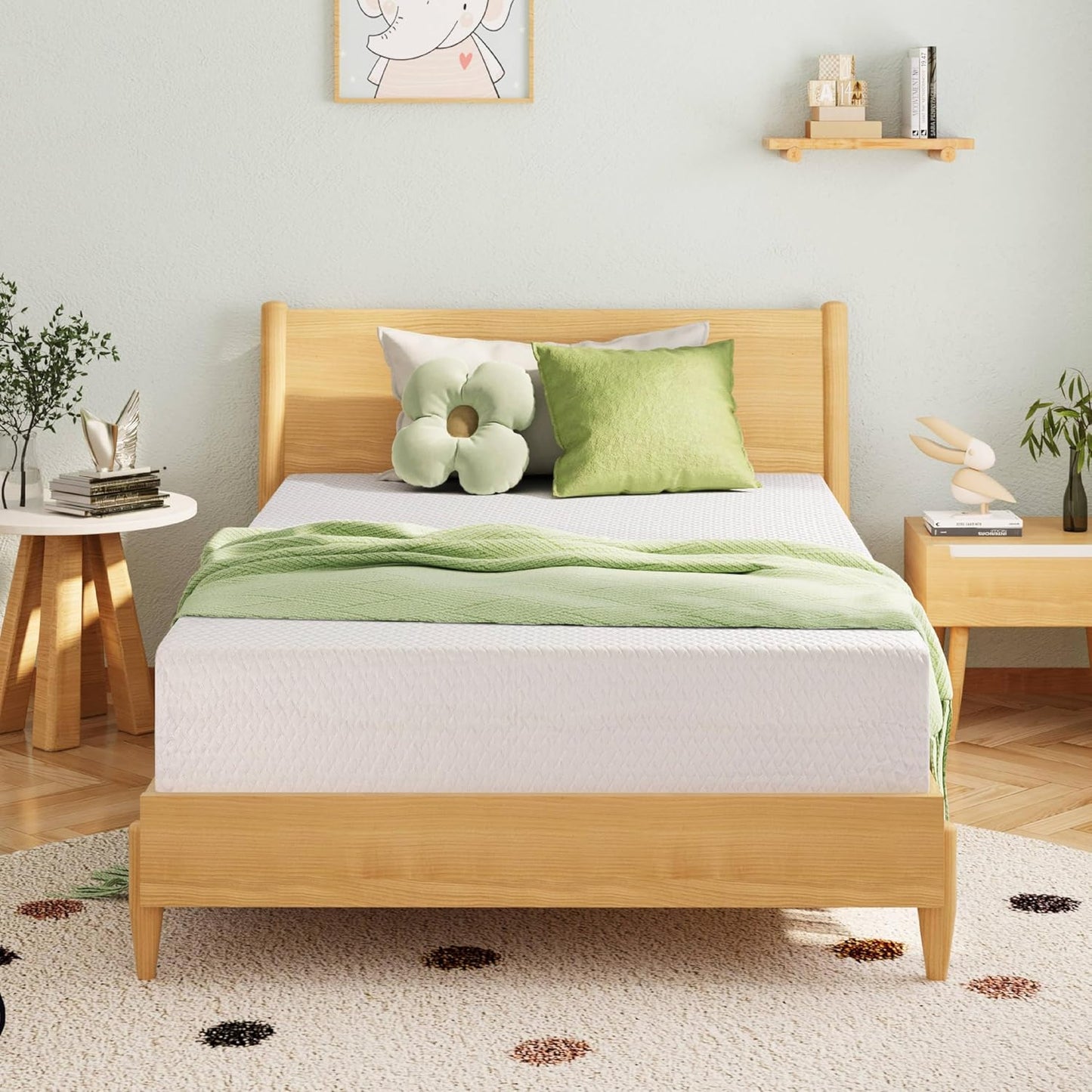 Full Size Memory Foam Mattress, 8 Inch Bed Mattress in A Box with Cooling Green Tea Gel, Pressure Relief with Medium Firm Support, CertiPUR-US Certified, 75''L x 54''W, 37.3 pounds White