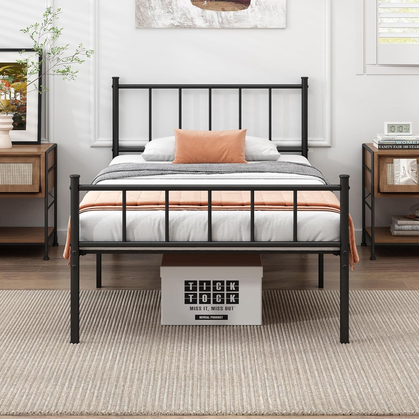Full Bed Frame-Classic Metal Platform Bed Frame,Mattress Foundation with Steel Slat Support,Under Foundation Storage,No Box Spring Needed, Easy Assembly, Full Size