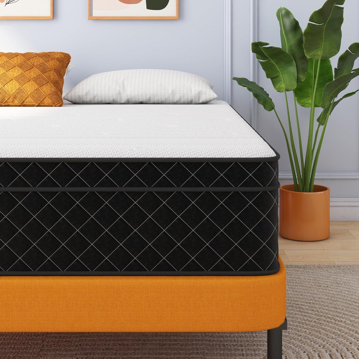 Double Mattress,12 Inch Full Size Hybrid Mattresses, Full Bed Matress in a Box, Pressure Relief & Fiberglass Free, Firm Mattress Double Size